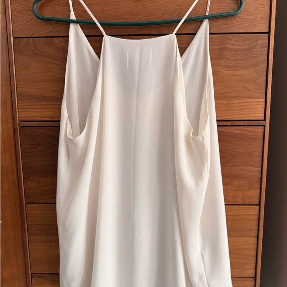 LOFT Women's White Chiffon Camisole White V-neck Size L - Picture 4 of 7